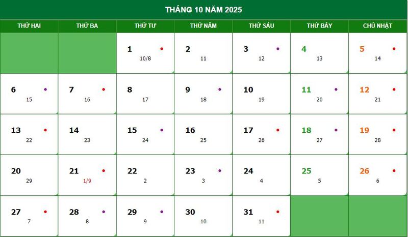 Lịch vạn niên, lịch âm dương 2025 cùng các sự kiện đáng chú ý