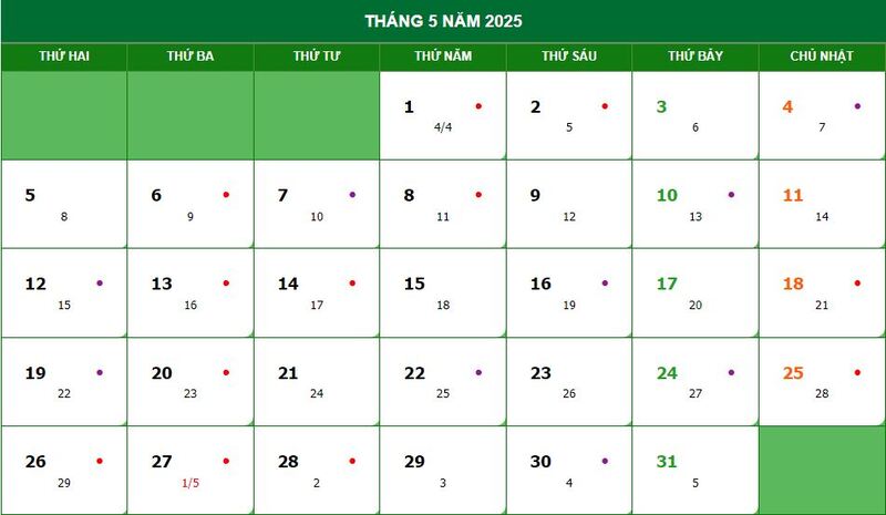 Lịch vạn niên, lịch âm dương 2025 cùng các sự kiện đáng chú ý