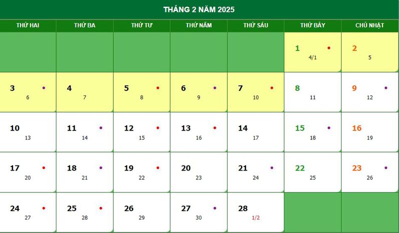 Lịch vạn niên, lịch âm dương 2025 cùng các sự kiện đáng chú ý