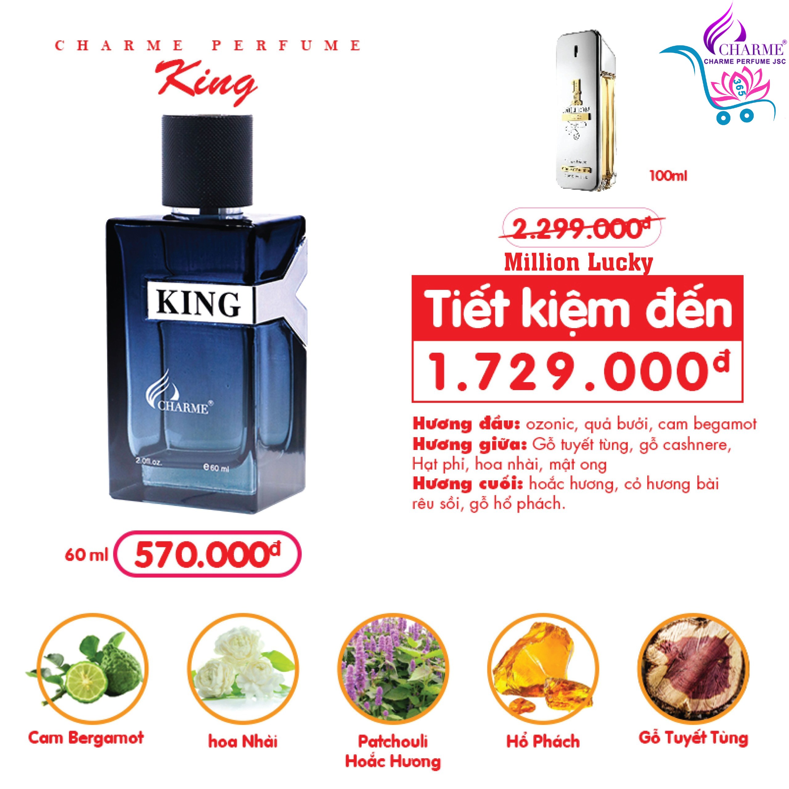 Nước Hoa Charme King 60ml Nam Chính Hãng