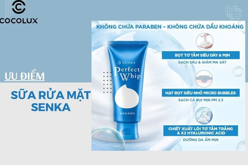 Review Sữa Rửa Mặt Senka Perfect Whip Tạo Bọt Màu Xanh Dương, có nên mua không?