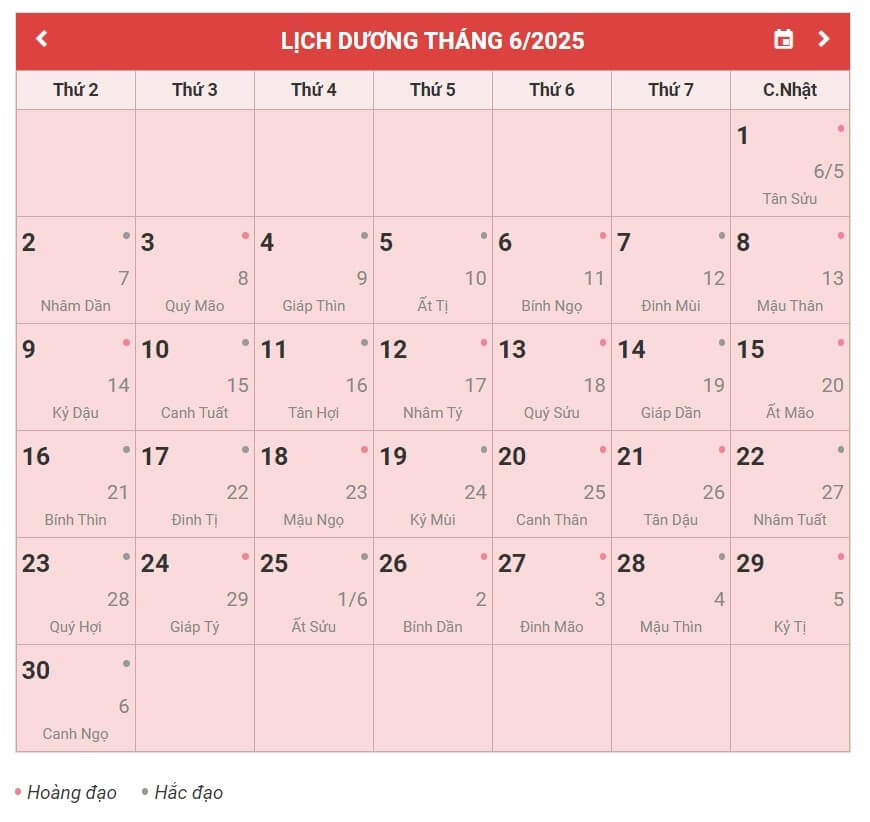 Lịch âm dương 2025 (Ất Tỵ)- Các ngày lễ, sự kiện trong năm