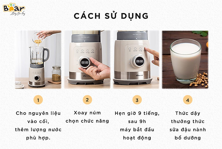 Hướng dẫn cách sử dụng máy làm sữa hạt Bear [Từ A - Z]