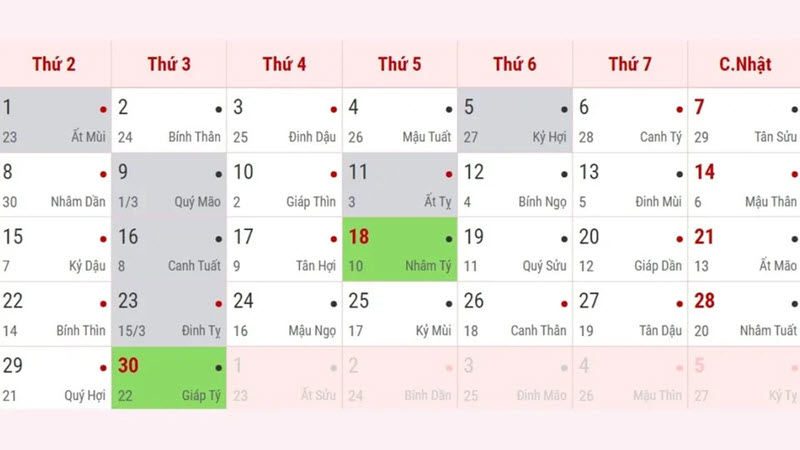 Lịch âm dương 2024 - Lịch âm hôm nay đầy đủ, chi tiết, chính xác nhất