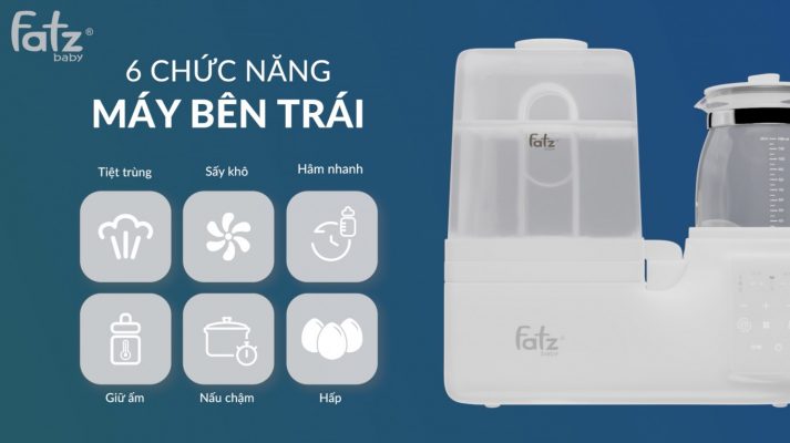 Máy hâm tiệt trùng sấy khô nấu cháo và đun nước pha sữa đa năng (ALL-IN-ONE) Fatzbaby Multimax 3 - FB9322SJ