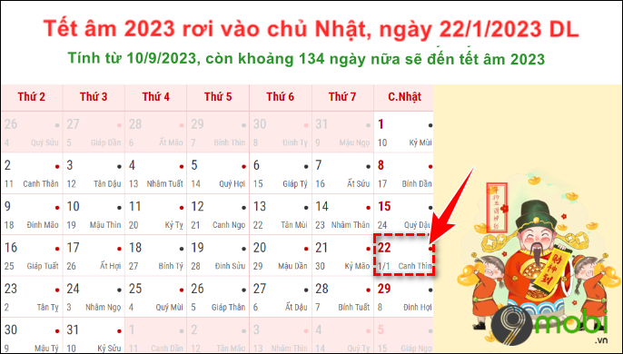 Bao nhiêu ngày nữa là đến Tết ta 2023?