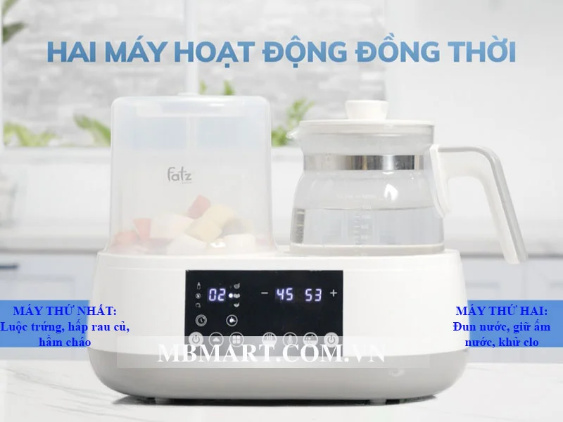 Máy tiệt trùng và hâm nước pha sữa FatzBaby Multimax 1 FB9002SJ