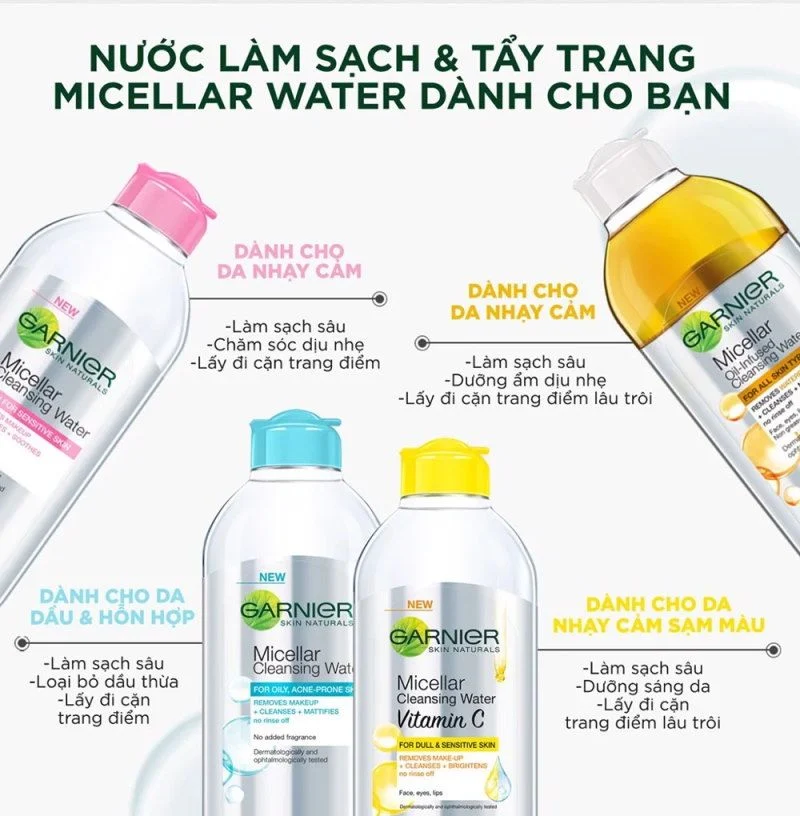 Nước Tẩy Trang Làm Sạch Sâu Garnier Micellar Cleansing Water