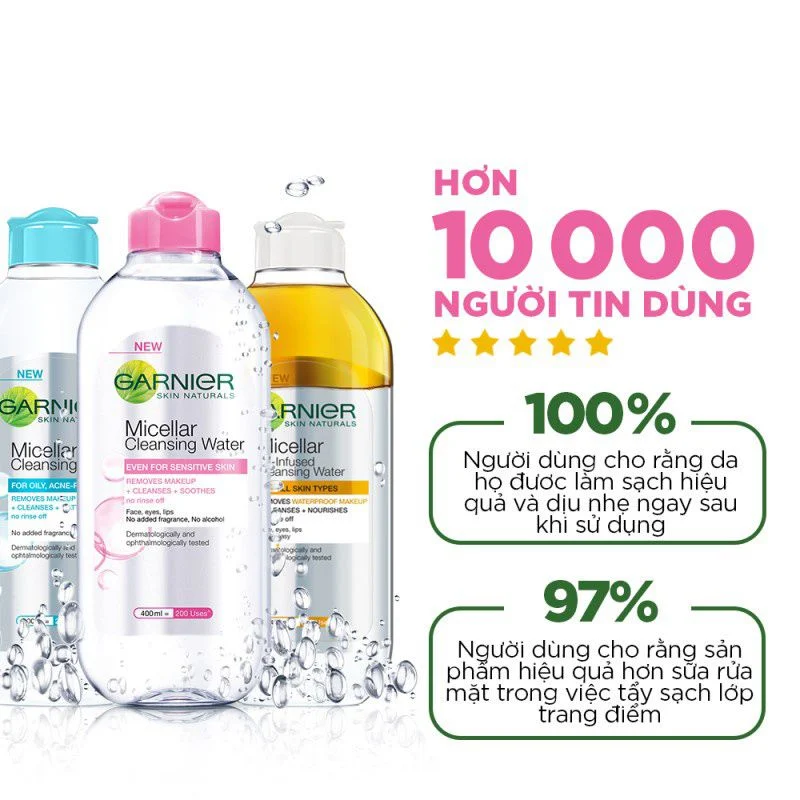 Nước Tẩy Trang Làm Sạch Sâu Garnier Micellar Cleansing Water