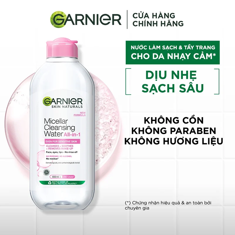 Nước Tẩy Trang Làm Sạch Sâu Garnier Micellar Cleansing Water