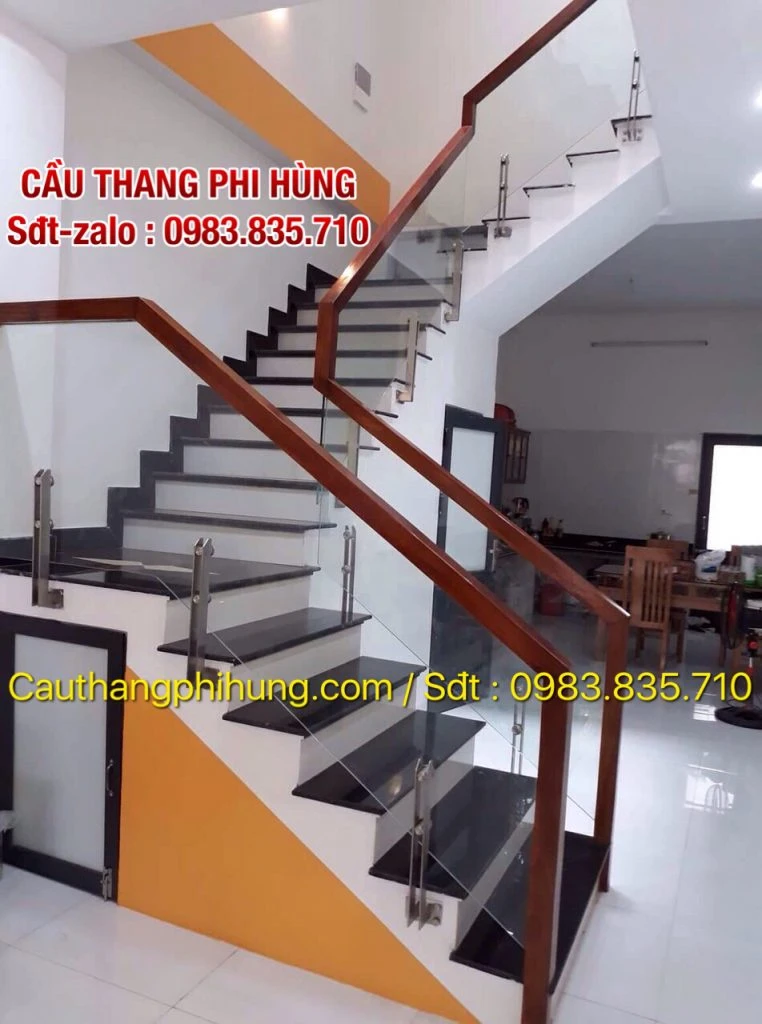 Báo Giá Cầu Thang Kính Tay Vịn Gỗ, Các Mẫu Lan Can Cầu Thang Kính Cường Lực Tay Vịn Gỗ, Tay Vịn Nhựa, Tay Vịn Inox Đẹp Nhất Hà Nội