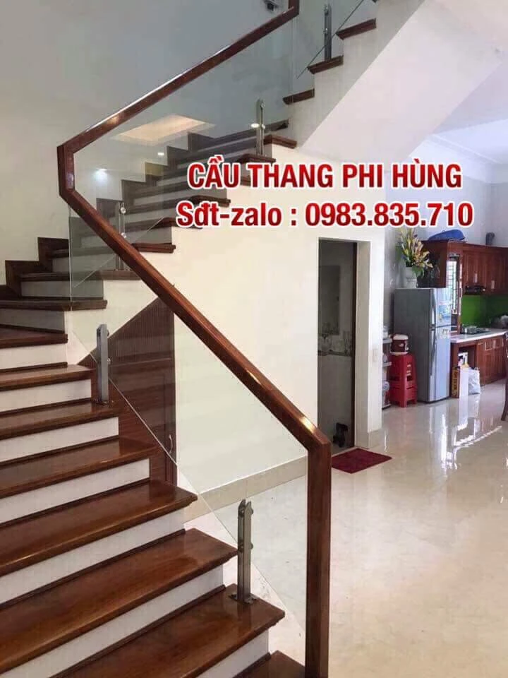 Báo Giá Cầu Thang Kính Tay Vịn Gỗ, Các Mẫu Lan Can Cầu Thang Kính Cường Lực Tay Vịn Gỗ, Tay Vịn Nhựa, Tay Vịn Inox Đẹp Nhất Hà Nội