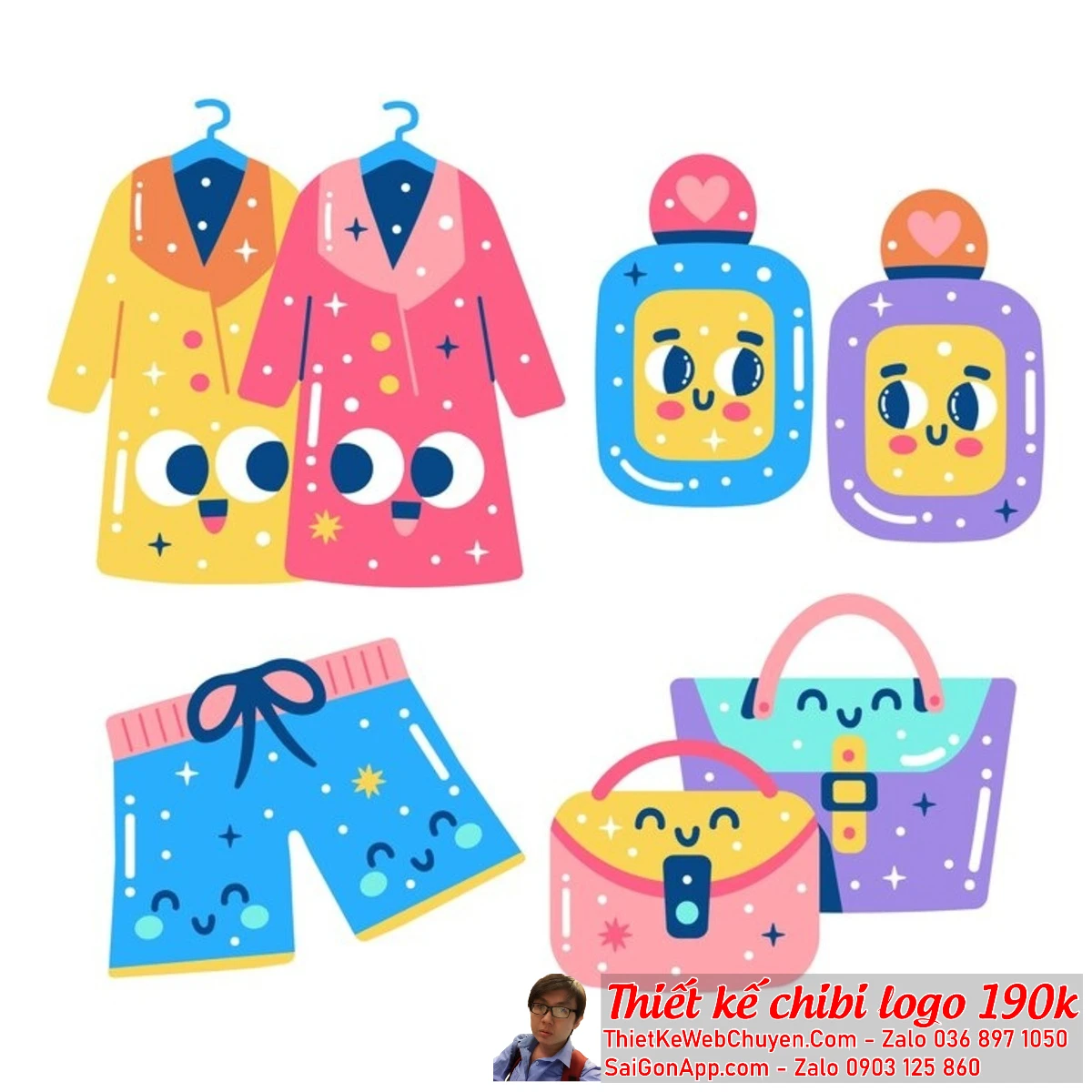 Quần áo chibi cute, làm 190K CUTE DỄ THƯƠNG, THIẾT KẾ LOGO CHIPI