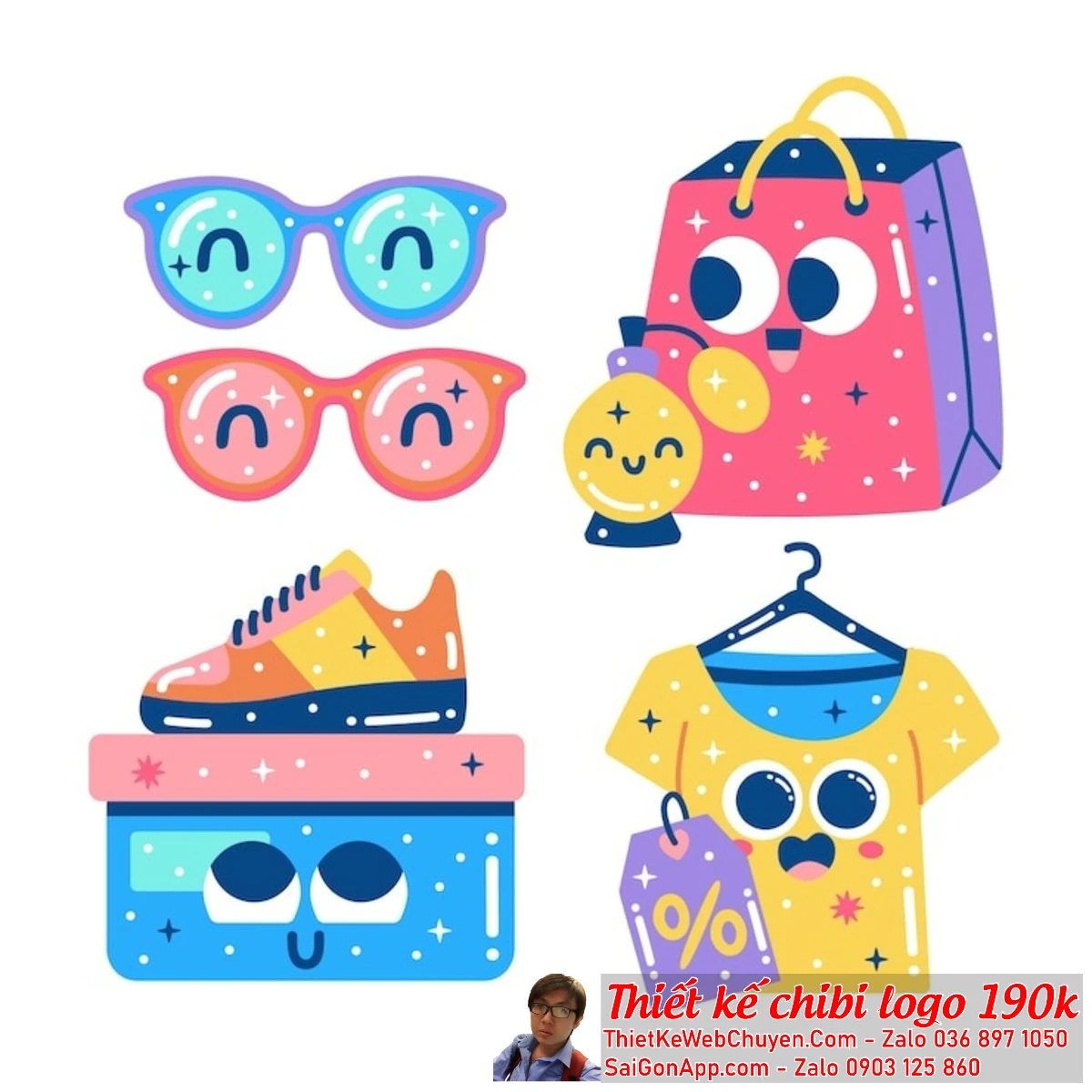 Quần áo chibi cute, làm 190K CUTE DỄ THƯƠNG, THIẾT KẾ LOGO CHIPI