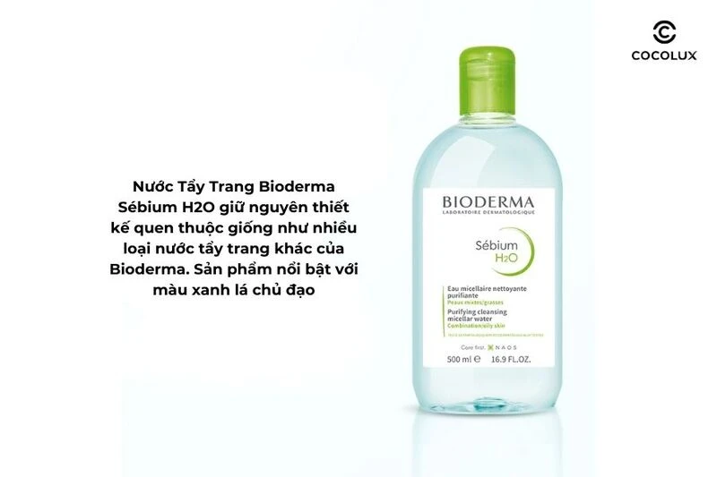 Review nước tẩy trang Bioderma cho da dầu mụn màu xanh lá