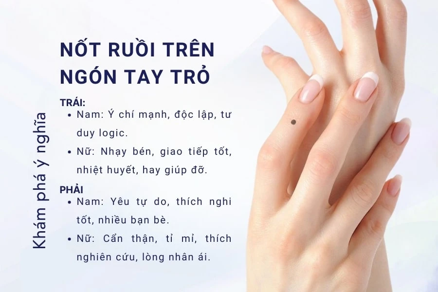 Nam, nữ có nốt ruồi ở ngón tay tốt hay xấu? Có nên xóa không?