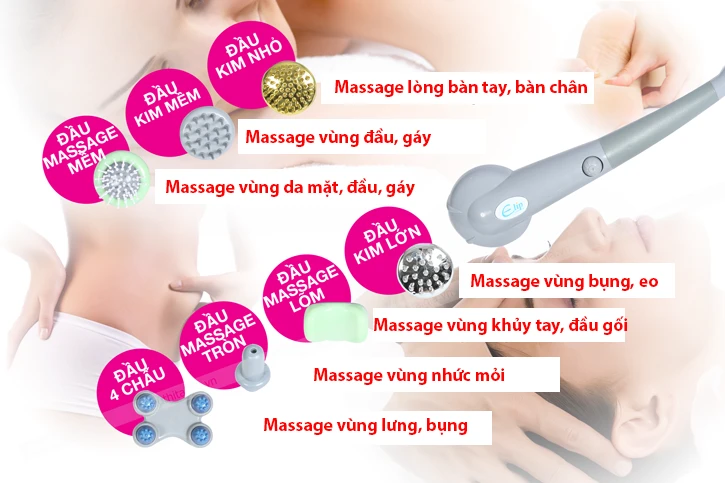 Máy massage cầm tay 7 đầu Nhật Bản