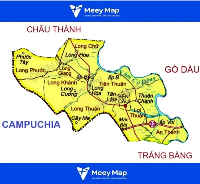 Bản đồ Tỉnh Tây Ninh| Bản đồ hành chính tỉnh Tây Ninh phóng to