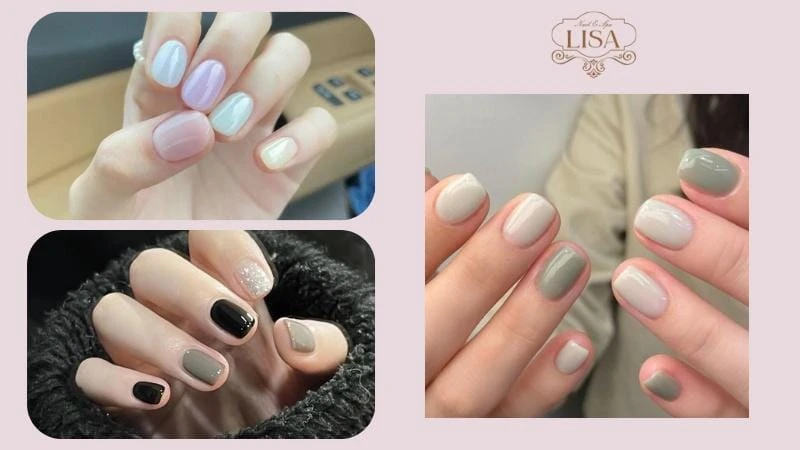 Mẫu nail cho móng ngắn trơn