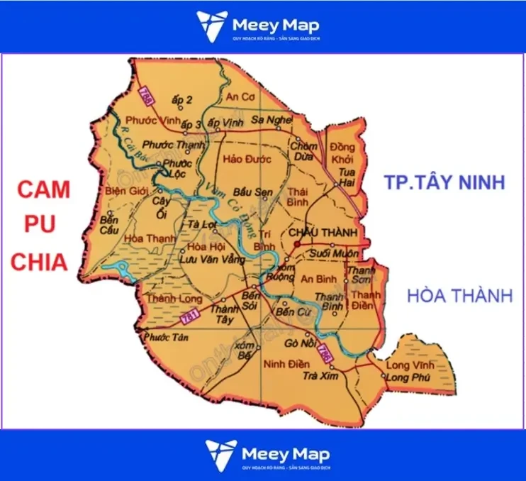 Bản đồ Tỉnh Tây Ninh| Bản đồ hành chính tỉnh Tây Ninh phóng to