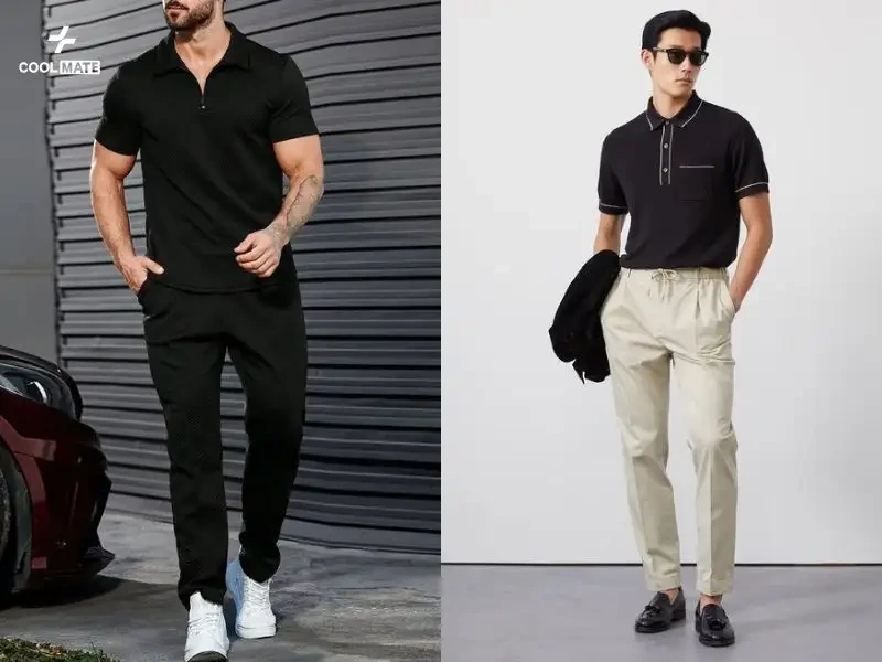 15 Cách Phối Đồ Với Áo Polo Đen Nam Lịch Lãm