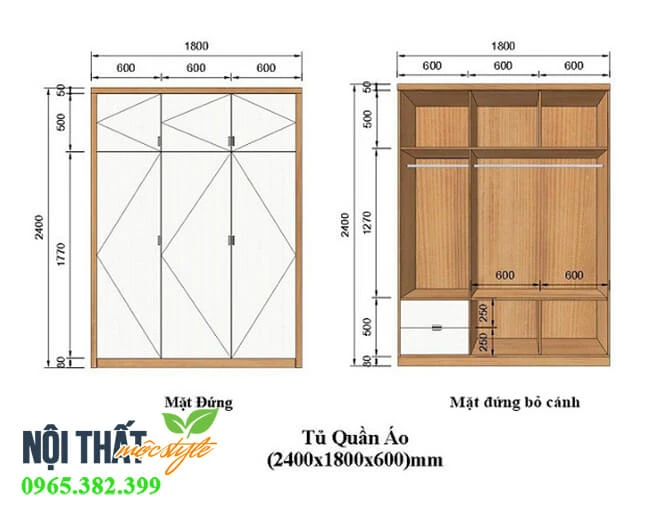 100+ mẫu tủ quần áo 3 buồng hiện đại, đẹp nhất 2023