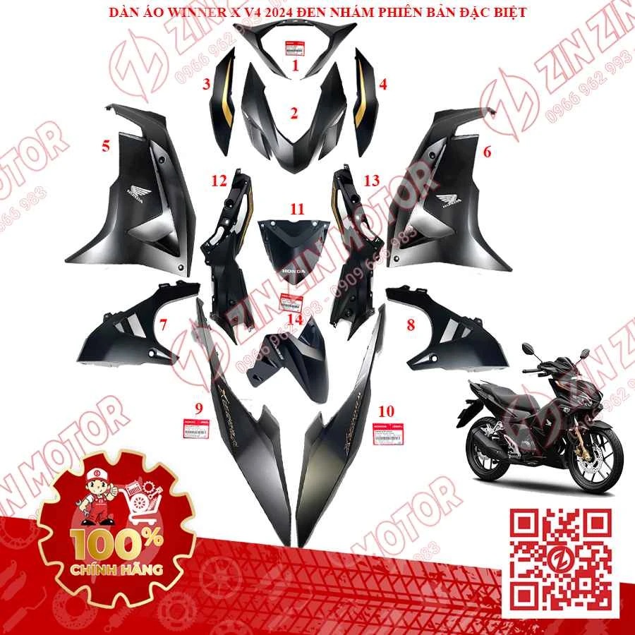 DÀN ÁO WINNER X V4 2024, DÀN ÁO XE WINNER X 2024 ĐỦ MÀU CHÍNH HÃNG HONDA