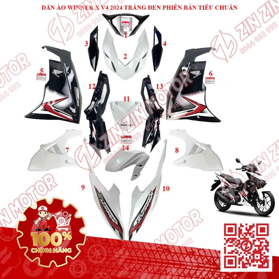 DÀN ÁO WINNER X V4 2024, DÀN ÁO XE WINNER X 2024 ĐỦ MÀU CHÍNH HÃNG HONDA