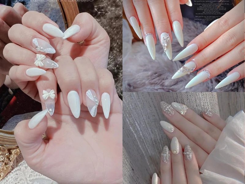 Top 30+ mẫu nail cô dâu tinh tế, thanh lịch giúp nàng nổi bật trong ngày đặc biệt