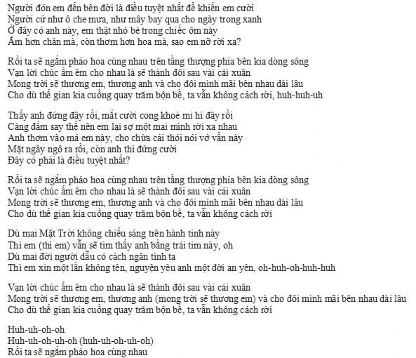 Lời bài hát o.lew: Ta sẽ ngắm pháo hoa cùng nhau