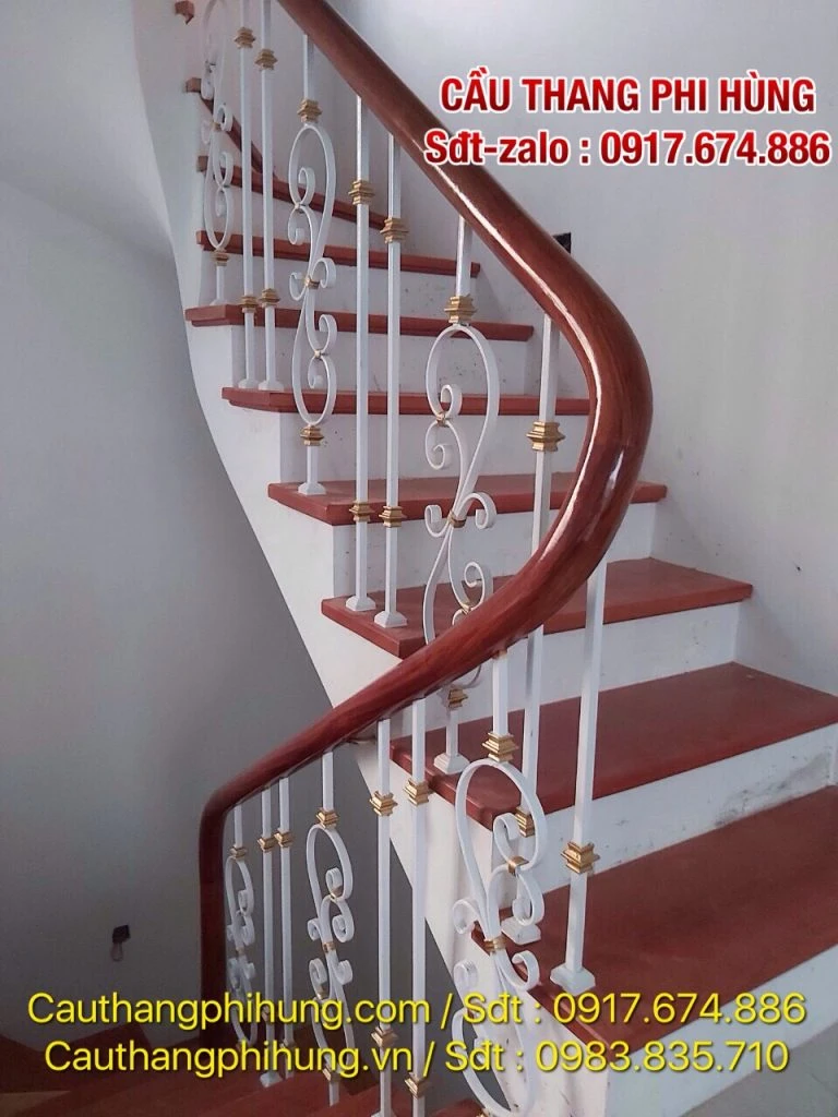 Tổng Hợp Các Mẫu Lan Can Cầu Thang Sắt Tay Gỗ Đẹp Tại Hà Nội
