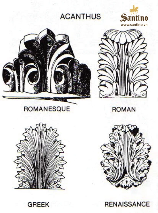 Acanthus, hoa lan tây trong kiến trúc cổ điển