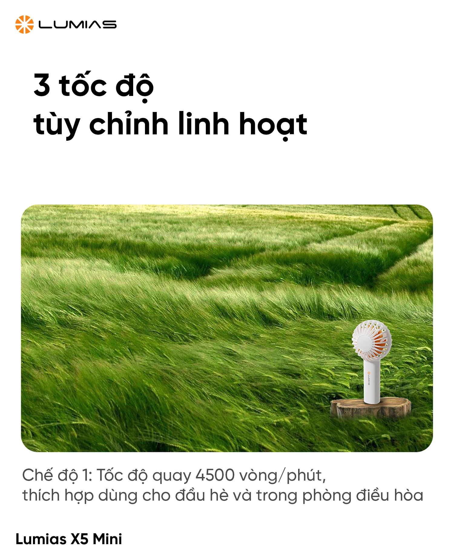 Quạt cầm tay Lumias X5 mini