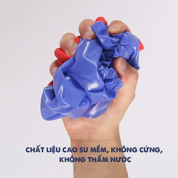 Găng Tay Rửa Bát, Vệ Sinh, Nội Trợ Bằng Cao Su Lót Nhung Chống Thấm Nước Dài 45cm