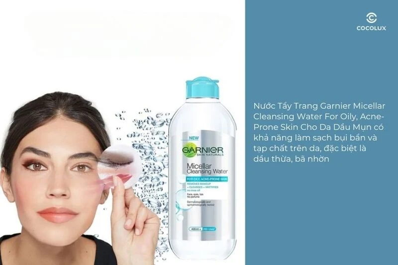 Review nước tẩy trang Garnier nắp xanh cho da dầu mụn