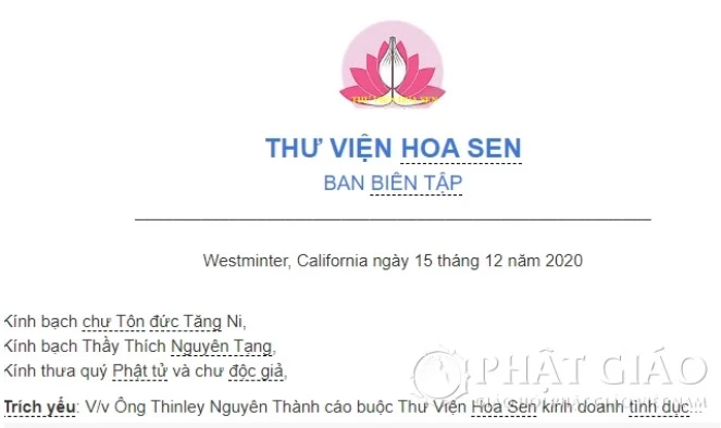 Ban Biên tập Thư viện Hoa Sen: 'Hoằng dương chánh pháp trước mọi sự chống phá'