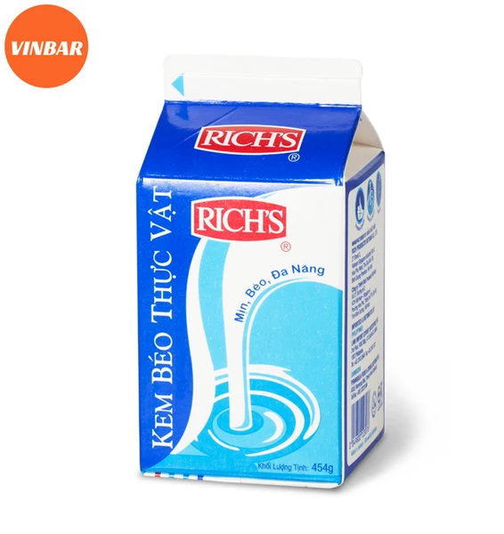 KEM BÉO THỰC VẬT RICH'S CREAMER - HỘP LÙN 454G - Vinbar - Nguyên Liệu Thiết Bị Pha Chế Giá Sỉ