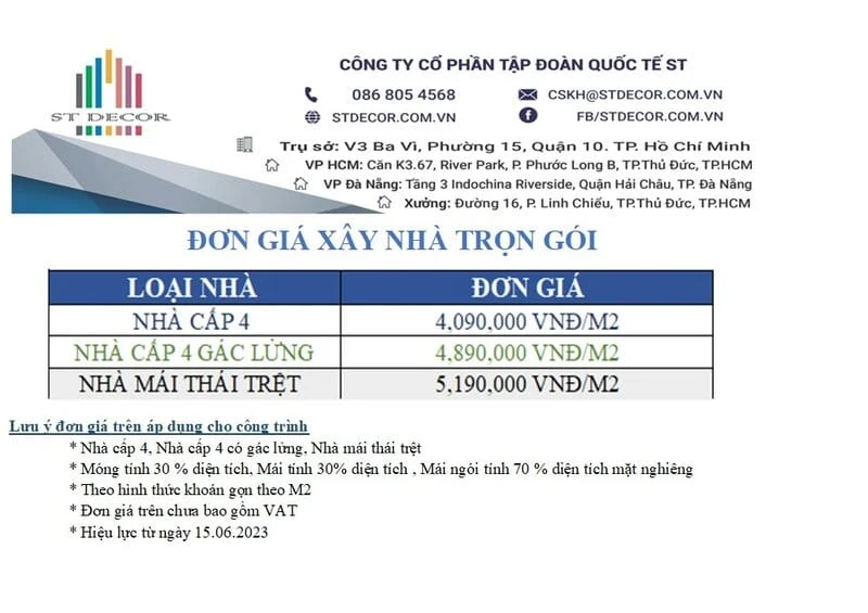 Báo giá xây nhà trọn gói Đồng Nai Biên Hòa năm 2025 chi tiết