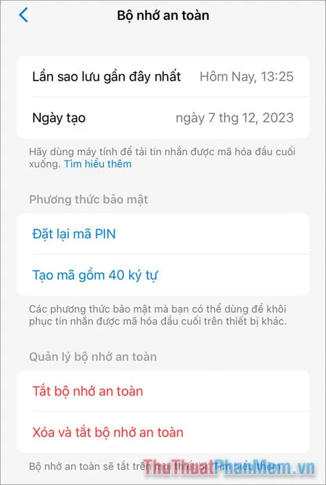 Hướng dẫn đặt mật khẩu khôi phục tin nhắn trên Messenger