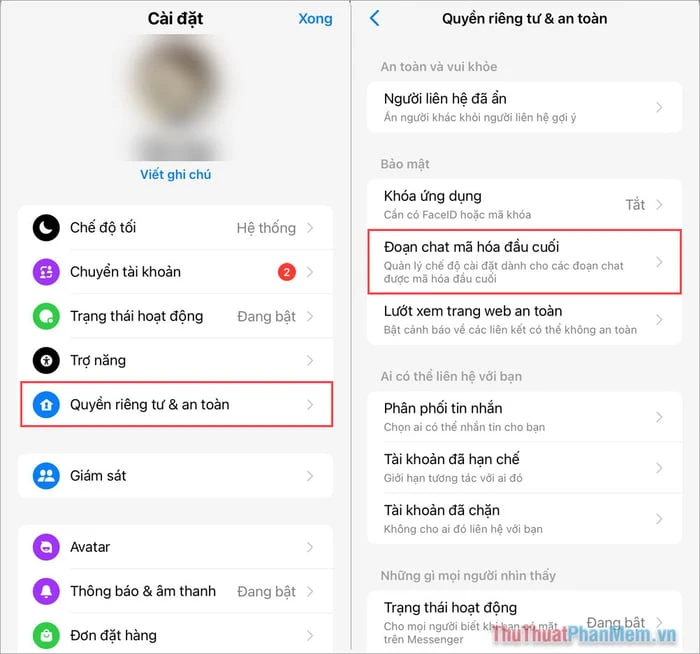 Hướng dẫn đặt mật khẩu khôi phục tin nhắn trên Messenger