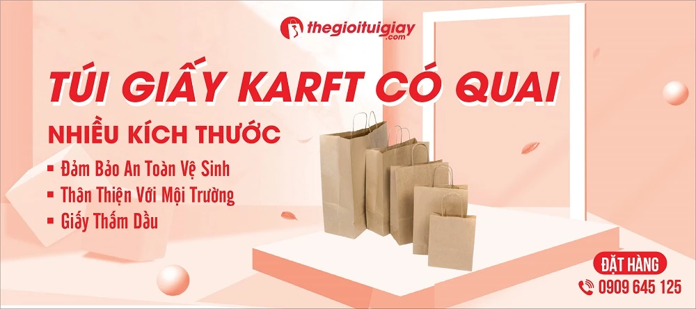 Túi Giấy Kraft Có Quai