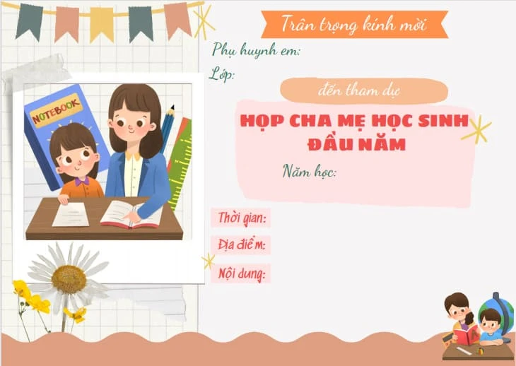 30+ Mẫu giấy mời họp phụ huynh 2024 đẹp nhất (Word, Powerpoint)