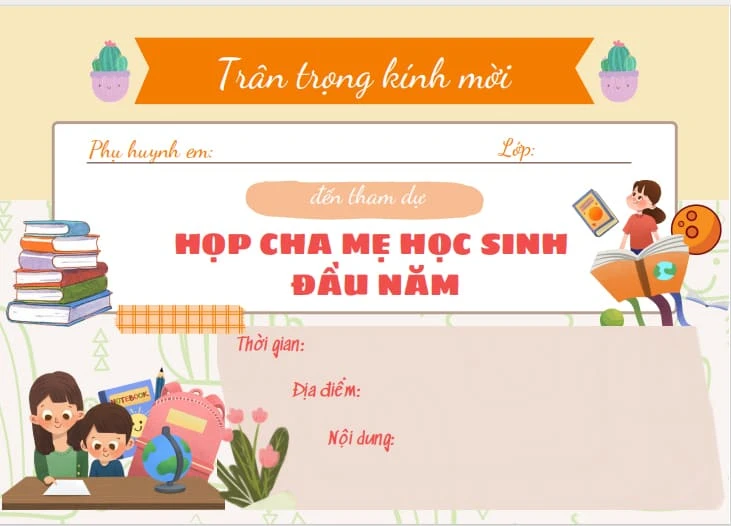 30+ Mẫu giấy mời họp phụ huynh 2024 đẹp nhất (Word, Powerpoint)