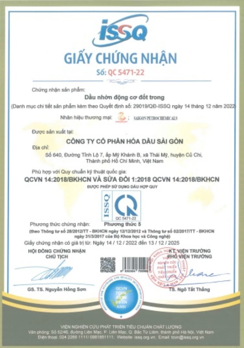 Công ty Cổ phần Hóa dầu Sài Gòn đạt giải thưởng “Thương Hiệu Mạnh Quốc Gia”