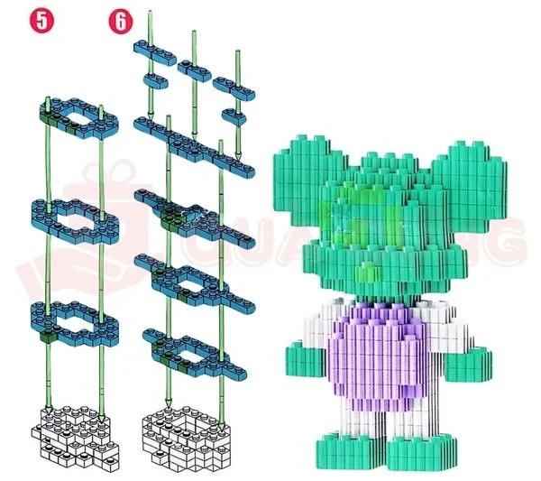 [FULL ẢNH] Tổng hợp giấy hướng dẫn lắp lego bearbrick 12 mẫu mini hot nhất