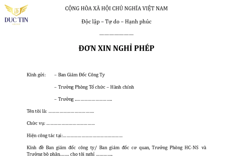 Hướng dẫn cách viết đơn xin nghỉ phép chuẩn nhất hiện nay