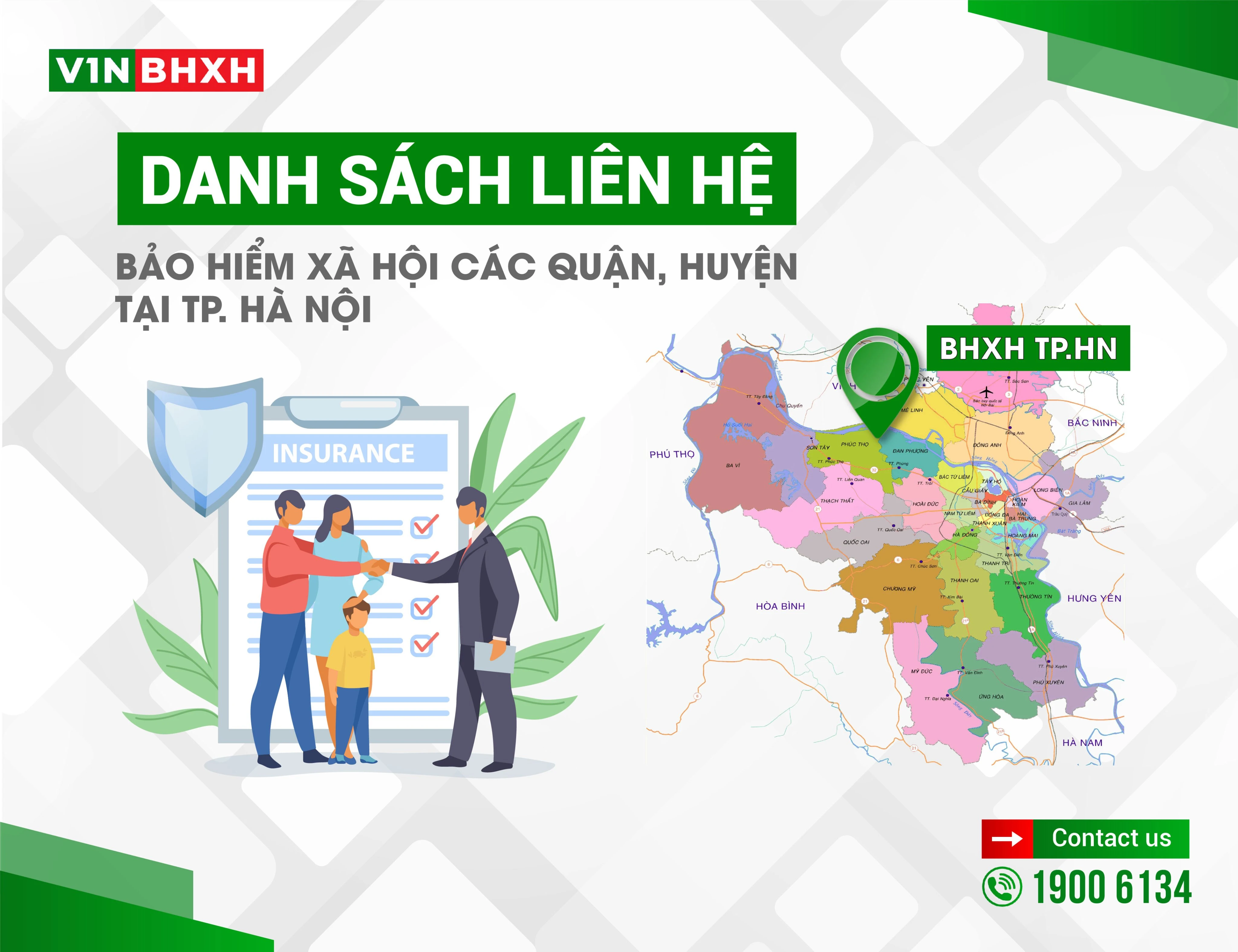 Danh sách liên hệ bảo hiểm xã hội các quận tại TP Hà Nội