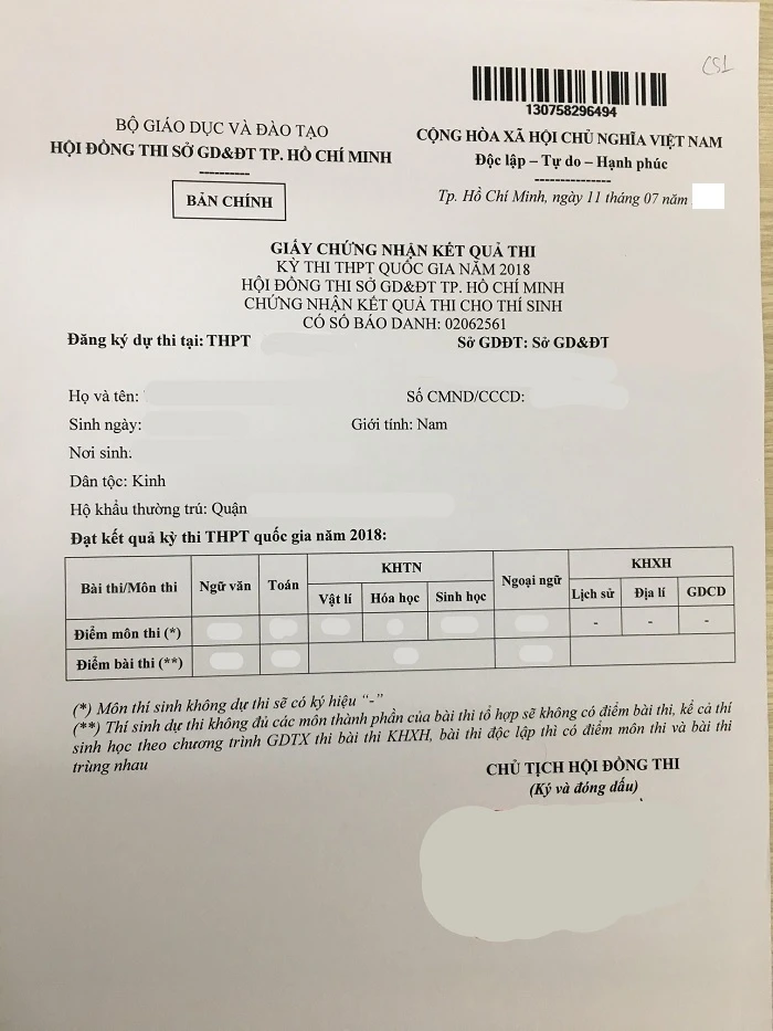 Thời gian, địa điểm nhận Giấy chứng nhận kết quả thi, Giấy chứng nhận tốt nghiệp tạm thời, học bạ 2024