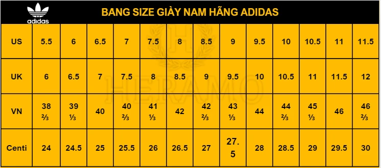 Bảng size giày nam và cách chọn size giày phù hợp