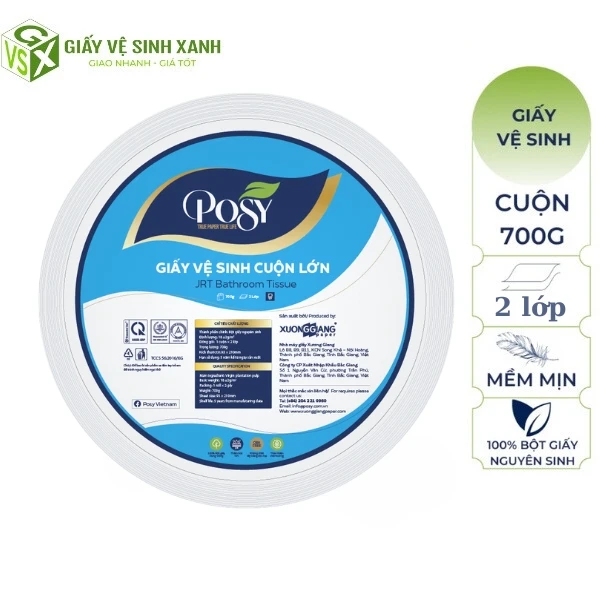 Giấy vệ sinh cuộn lớn Posy 700g